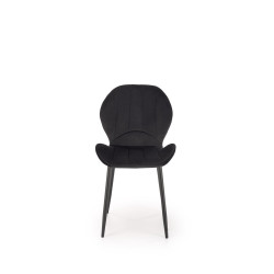 Scaun tapitat living/sufragerie Halmar K538, cadru metal,  stil modern, 48x57x85x47cm, catifea, negru