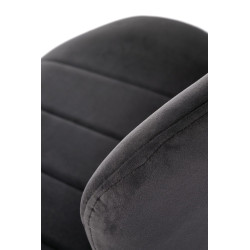 Scaun tapitat living/sufragerie Halmar K538, cadru metal,  stil modern, 48x57x85x47cm, catifea, negru