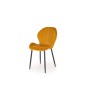 Scaun sufragerie, tapiterie catifea, cadru din metal, antiderpant, stil scandinav/modern, 48x67x85 cm, portocaliu Scaun sufragerie, tapiterie catifea, cadru din metal, antiderpant, stil scandinav/modern, 48x67x85 cm, portocaliu