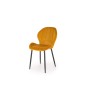 Scaun sufragerie, tapiterie catifea, cadru din metal, antiderpant, stil scandinav/modern, 48x67x85 cm, portocaliu Scaun sufragerie, tapiterie catifea, cadru din metal, antiderpant, stil scandinav/modern, 48x67x85 cm, portocaliu