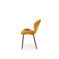 Scaun tapitat living/sufragerie Halmar K538, cadru metal, stil modern, 48x57x85x47cm, catifea, portocaliu