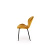 Scaun tapitat living/sufragerie Halmar K538, cadru metal, stil modern, 48x57x85x47cm, catifea, portocaliu