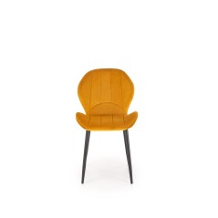 Scaun tapitat living/sufragerie Halmar K538, cadru metal, stil modern, 48x57x85x47cm, catifea, portocaliu