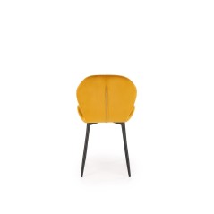Scaun tapitat living/sufragerie Halmar K538, cadru metal, stil modern, 48x57x85x47cm, catifea, portocaliu
