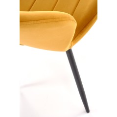 Scaun tapitat living/sufragerie Halmar K538, cadru metal, stil modern, 48x57x85x47cm, catifea, portocaliu