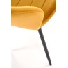 Scaun tapitat living/sufragerie Halmar K538, cadru metal, stil modern, 48x57x85x47cm, catifea, portocaliu