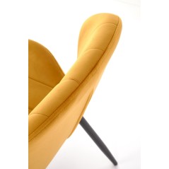 Scaun tapitat living/sufragerie Halmar K538, cadru metal, stil modern, 48x57x85x47cm, catifea, portocaliu
