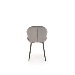 Scaun tapitat living/sufragerie Halmar K538, cadru metal,  stil modern, 48x57x85x47cm, catifea, gri