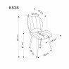 Scaun tapitat living/sufragerie Halmar K538, cadru metal,  stil modern, 48x57x85x47cm, catifea, gri