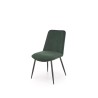 Scaun tapitat living/sufragerie Halmar K539, cadru metal,  stil clasic, 50x62x84x45cm, catifea, verde