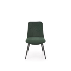 Scaun tapitat living/sufragerie Halmar K539, cadru metal,  stil clasic, 50x62x84x45cm, catifea, verde