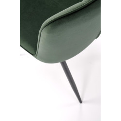 Scaun tapitat living/sufragerie Halmar K539, cadru metal,  stil clasic, 50x62x84x45cm, catifea, verde
