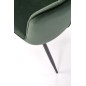 Scaun tapitat de living, spatar cu model, stil clasic, cadru metal, catifea verde, 50x62x84 cm