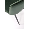 Scaun tapitat living/sufragerie Halmar K539, cadru metal,  stil clasic, 50x62x84x45cm, catifea, verde