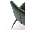Scaun tapitat living/sufragerie Halmar K539, cadru metal,  stil clasic, 50x62x84x45cm, catifea, verde