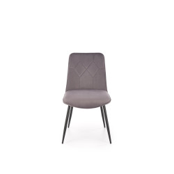 Scaun tapitat living/sufragerie Halmar K539, cadru metal,  stil clasic, 50x62x84x45cm, catifea, gri