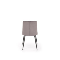 Scaun tapitat living/sufragerie Halmar K539, cadru metal,  stil clasic, 50x62x84x45cm, catifea, gri