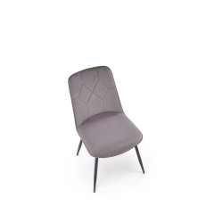 Scaun tapitat living/sufragerie Halmar K539, cadru metal,  stil clasic, 50x62x84x45cm, catifea, gri