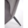 Scaun tapitat living/sufragerie Halmar K539, cadru metal, stil clasic, 50x62x84x45cm, catifea, gri