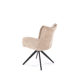 Scaun tapitat living Halmar K540, cadru metal, perna inclusa, rotativ 360 grade, stil modern, 60x63x89x51cm, stofa, bej