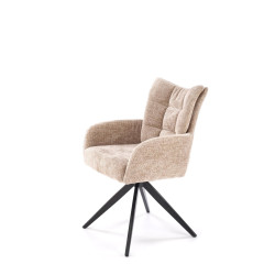 Scaun tapitat living Halmar K540, cadru metal, perna inclusa, rotativ 360 grade, stil modern, 60x63x89x51cm, stofa, bej