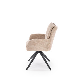 Scaun tapitat living Halmar K540, cadru metal, perna inclusa, rotativ 360 grade, stil modern, 60x63x89x51cm, stofa, bej