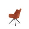 Scaun tapitat living Halmar K540, cadru metal, perna inclusa, rotativ 360 grade, stil modern, 60x63x89x51cm, stofa, maro