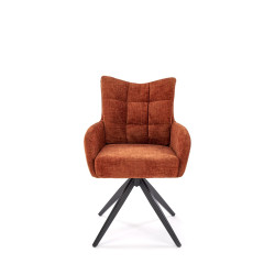 Scaun tapitat living Halmar K540, cadru metal, perna inclusa, rotativ 360 grade, stil modern, 60x63x89x51cm, stofa, maro