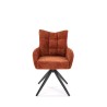 Scaun tapitat living Halmar K540, cadru metal, perna inclusa, rotativ 360 grade, stil modern, 60x63x89x51cm, stofa, maro