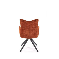 Scaun tapitat living Halmar K540, cadru metal, perna inclusa, rotativ 360 grade, stil modern, 60x63x89x51cm, stofa, maro