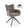 Scaun tapitat living Halmar K540, cadru metal, perna inclusa, rotativ 360 grade, stil modern, 60x63x89x51cm, stofa, gri