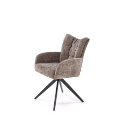 Scaun tapitat living Halmar K540, cadru metal, perna inclusa, rotativ 360 grade, stil modern, 60x63x89x51cm, stofa, gri