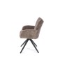 Scaun living, tapiterie confortabila din stofa, rotativ la 360 grade, cadru metal, perna inclusa, 89 x 60 cm, gri