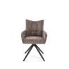 Scaun tapitat living Halmar K540, cadru metal, perna inclusa, rotativ 360 grade, stil modern, 60x63x89x51cm, stofa, gri