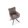 Scaun tapitat living Halmar K540, cadru metal, perna inclusa, rotativ 360 grade, stil modern, 60x63x89x51cm, stofa, gri