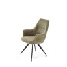 Scaun tapitat living/sufragerie Halmar K542, cadru metal, rotativ 180 grade, stil modern, 58x64x88x46cm, stofa, verde