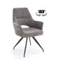 Scaun tapitat living/sufragerie Halmar K542, cadru metal, rotativ 180 grade, stil modern, 58x64x88x46cm, stofa, gri