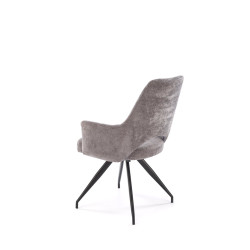 Scaun tapitat living/sufragerie Halmar K542, cadru metal, rotativ 180 grade, stil modern, 58x64x88x46cm, stofa, gri