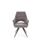 Scaun tapitat living/sufragerie Halmar K542, cadru metal, rotativ 180 grade, stil modern, 58x64x88x46cm, stofa, gri