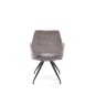 Scaun tapitat living/sufragerie Halmar K542, cadru metal, rotativ 180 grade, stil modern, 58x64x88x46cm, stofa, gri