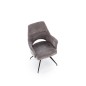 Scaun tapitat living/sufragerie Halmar K542, cadru metal, rotativ 180 grade, stil modern, 58x64x88x46cm, stofa, gri