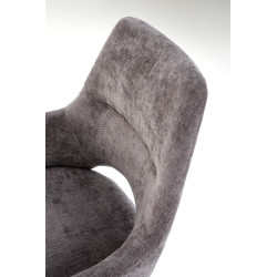 Scaun tapitat living/sufragerie Halmar K542, cadru metal, rotativ 180 grade, stil modern, 58x64x88x46cm, stofa, gri