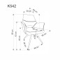Scaun tapitat living/sufragerie Halmar K542, cadru metal, rotativ 180 grade, stil modern, 58x64x88x46cm, stofa, gri
