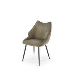 Scaun tapitat living/sufragerie Halmar K543, cadru metal,  stil modern, 55x60x87x46cm, stofa, verde