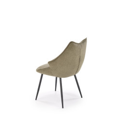 Scaun tapitat living/sufragerie Halmar K543, cadru metal,  stil modern, 55x60x87x46cm, stofa, verde