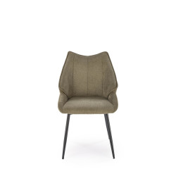 Scaun tapitat living/sufragerie Halmar K543, cadru metal,  stil modern, 55x60x87x46cm, stofa, verde