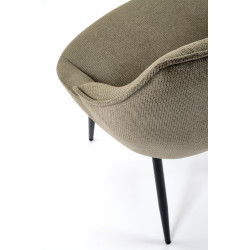 Scaun tapitat living/sufragerie Halmar K543, cadru metal,  stil modern, 55x60x87x46cm, stofa, verde