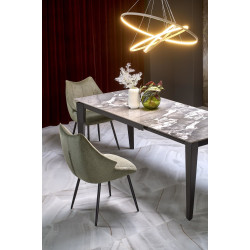 Scaun tapitat living/sufragerie Halmar K543, cadru metal,  stil modern, 55x60x87x46cm, stofa, verde