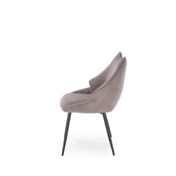 Scaun tapitat living/sufragerie Halmar K543, cadru metal,  stil modern, 55x60x87x46cm, stofa, gri