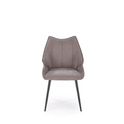 Scaun tapitat living/sufragerie Halmar K543, cadru metal,  stil modern, 55x60x87x46cm, stofa, gri